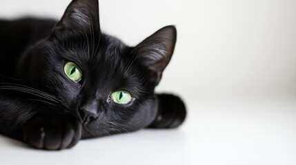 Black cat resting