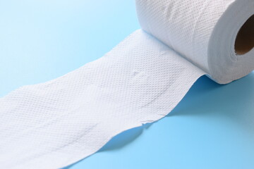 white paper tissue on blue background