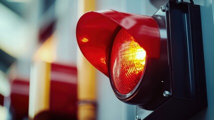 A close-up of an emergency siren system being activated, showcasing the alert mechanism in action.