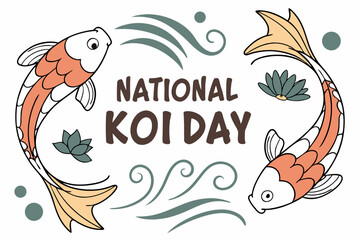NATIONAL KOI DAY vector illustration