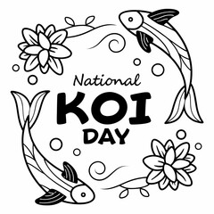 NATIONAL KOI DAY vector illustration
