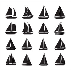 set of sailing boats