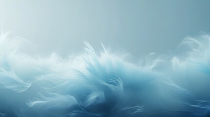 Soft blue feather texture with dreamy, misty atmosphere. Ideal for tranquil backgrounds or overlays.