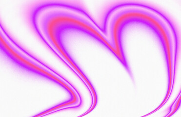 Dynamic purple swirls create vivid abstract pattern with noise grain texture flowing on white background with copy space for modern design illustration