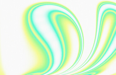 Flowing grainy wavy pattern with green and yellow gradient on white background with copy space for wallpaper, banner, poster, backdrop, greeting card design