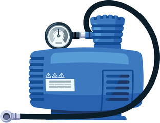 Air compressor for car vector illustration