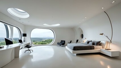 Fototapeta premium Modern White Bedroom