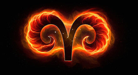 
The ram's horns depict the fiery zodiac sign Aries