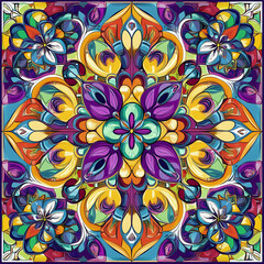 Seamless tile patterns combining cultural, modern, and botanical inspirations for commercial vector.