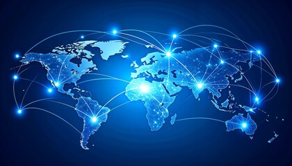 Global Network Connection World Map - Global Connectivity: The imag.