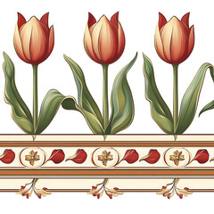 Seamless tile patterns combining cultural, modern, and botanical inspirations for commercial vector.