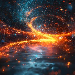 Vibrant Orange and Blue Explosion