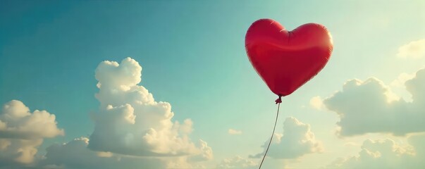 A single heart-shaped balloon floats away, representing lost love and solitude A feeling of wistful longing hangs in the air, hinting at a bittersweet romance , aesthetic, despair