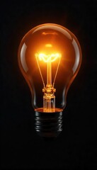 A glowing lightbulb, radiating bright light against a dark background, symbolizing inspiration and new ideas Perfect for concepts of innovation, creativity, and problem-solving , design, ingenuity