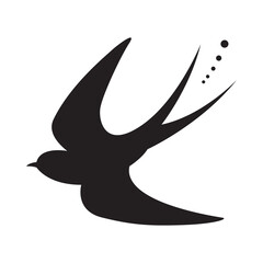 Silhouette of a bird. Bird silhouette vector illustration on white background