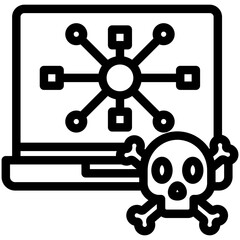 Network Threat outline, mini illustration icon. use for modern concept, print, UI, UX kit, web and app development. Vector related to risk management, business, finance.