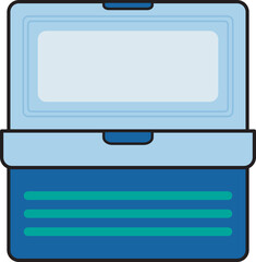 뚜껑 열린 아이스박스 