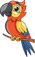 Red macaw parrot vector illustration