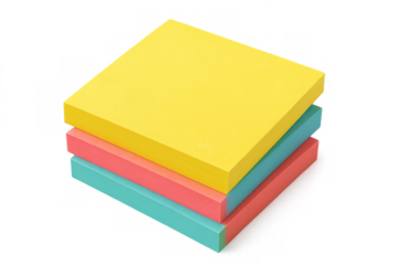 Multicolored adhesive notes stacked neatly, displaying blank surfaces waiting for written communication