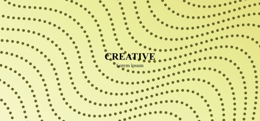 Abstract dot wave on sunset peach gradient background. Design element for poster, cover and flyer