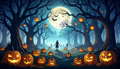 Enchanted Halloween Forest: Spooky Night in the Woods