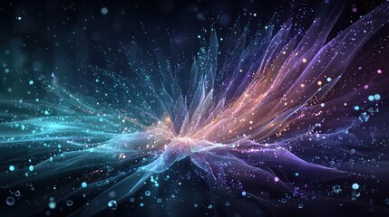 Fototapeta premium Abstract vibrant particle explosion