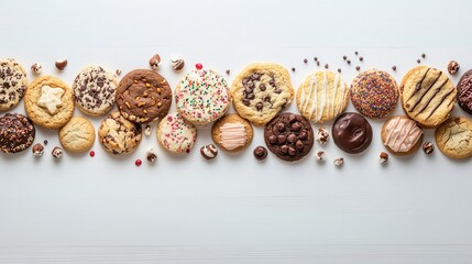 Colorful Array of Delicious Cookies with Various Toppings and Styles