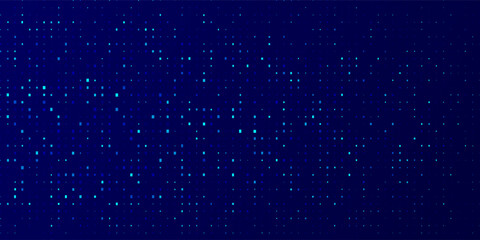  Blue Glowing Dots and Squares Pattern Background. Minimalist Digital Texture