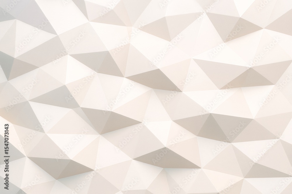 Poster Abstract light geometric low-poly surface with soft triangular shapes forming a seamless faceted background pattern. Ai generative.