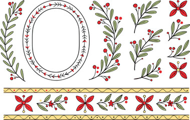 Beautiful Merry Christmas Drawing with Festive Elements and Holiday Theme. Hand Drawn Merry Christmas Illustration Featuring Tree Ornaments and Gifts. Artistic Merry Christmas Drawing Design