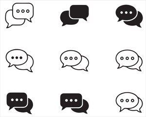 Modern Chat & Communication Icon Set: Message Bubble Vector Designs