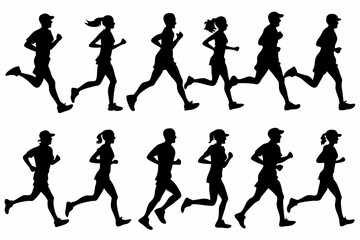 vector silhouettes of women