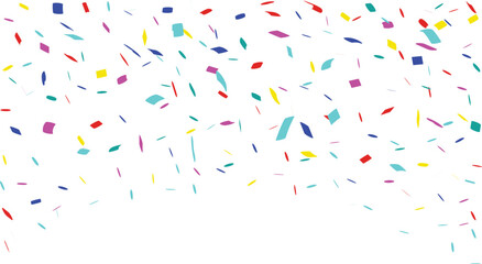 Colorful confetti celebration on transparent background for party invitation and poster design