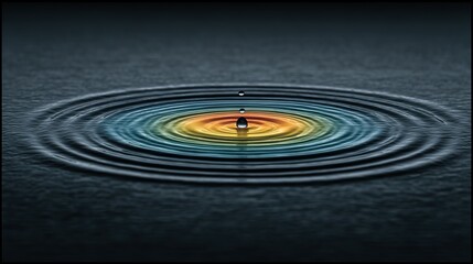 Vibrant ripples of color spreading outward from a drop.