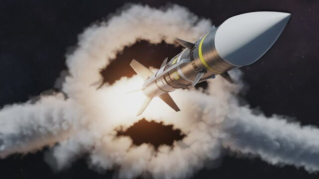 illustration of missile with smoke

