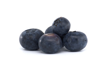 Close-Up of Fresh Blueberries Isolated on a Clean White Background