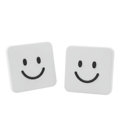 Pair of Minimalist Smiley Face Icons Simple Modern Design Elements transparent background