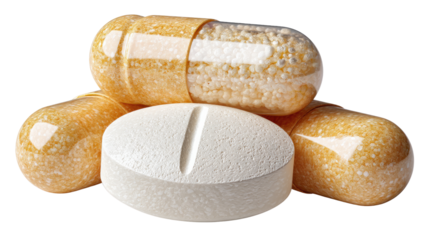 Pill Medicine Pills for Healthcare: A collection of medication in pill, capsule, and tablet form, meticulously arranged to convey the essential role of healthcare.