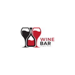 Wine logo. Logo for liquor store, restaurant or bar. Wine glass and bottle logo Vector illustration of the symbol.
