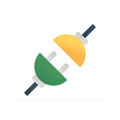 Plug and socket icon, colored flat vector. Modern and minimalist design.
