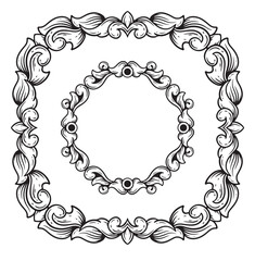 Vintage Baroque Frame Decorative Design Element, Vector Illustration