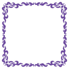 Violet purple border frame deco. Vector art simple line corner
