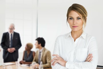 Smiling confidence business woman  remix