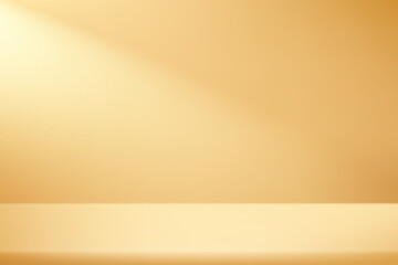 Pastel Yellow Background Empty Room Studio with table. Space for selling products on the website. Vector illustration.