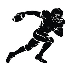 Fototapeta premium Running American Football Player Logo Silhouette illustration Art Vector Design
