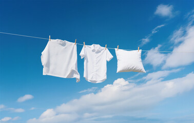 빨래, 옷, 티셔츠, 널다, 말리다, 세탁, 장마철, 빨랫줄, 나무집게, 빨래집게