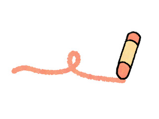 クレヨンで描いたクレヨンで線を引いたイラスト(オレンジ)