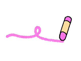 クレヨンで描いたクレヨンのシンプルイラスト(ピンク)