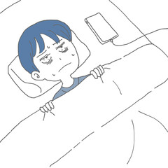 なかなか眠れない男性