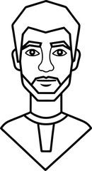 Man Avatar with Angular Face Outline.
